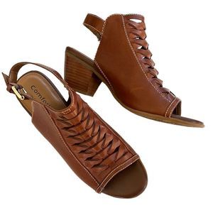 EUC Comfortiva leather heeled sandals